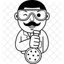 Hombre Cientifico Dibujo Animado Icon