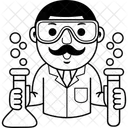 Hombre Cientifico Dibujo Animado Icon