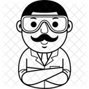 Hombre Cientifico Dibujo Animado Icon