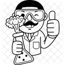 Hombre Cientifico Dibujo Animado Icon