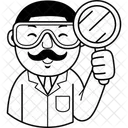 Hombre Cientifico Dibujo Animado Icon