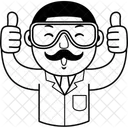 Hombre Cientifico Dibujo Animado Icon