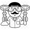 Hombre Cientifico Dibujo Animado Icon