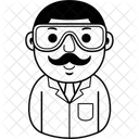 Hombre Cientifico Dibujo Animado Icon