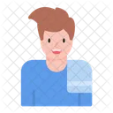 Hombre colgando toalla  Icono