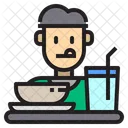 Hombre Comer Restaurante Icono