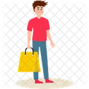 Hombre con bolsa de compras  Icono