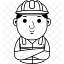 Caricatura de hombre constructor  Icono