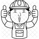 Caricatura de hombre constructor  Icono