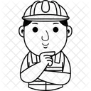 Caricatura de hombre constructor  Icono