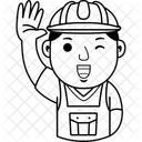 Caricatura de hombre constructor  Icono