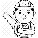 Caricatura de hombre constructor  Icono