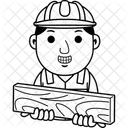 Caricatura de hombre constructor  Icono