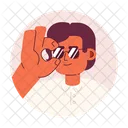 Hombre hispano con clase ajustando gafas de sol  Icono