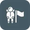 Hombre Con Bandera Icono
