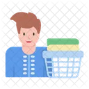 Hombre lavando ropa  Icono