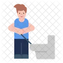 Hombre limpiando el baño  Icono
