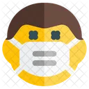 Hombre Muerto Emoji Con Mascarilla Emoji Icono