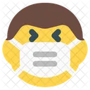 Hombre Riendo Emoji Con Mascarilla Emoji Icono