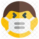 Hombre Riendo Emoji Con Mascarilla Emoji Icono