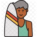 Hombre surfista  Icono