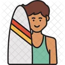 Hombre surfista  Icono