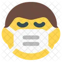 Hombre Triste Emoji Con Mascarilla Emoji Icono