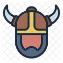 Hombre Vikingo Guerrero Casco Con Cuernos Icono