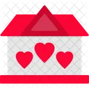 Home And Care Heart House Icon