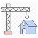 住宅建設の直線的な色のアイコン アイコン