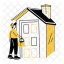 Home Delivery Food Delivery Deliveryman Icon