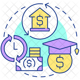 Home equity loan Icon - Download in Colored Outline Style