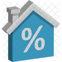 Home Percentage Sign Property Value Icon