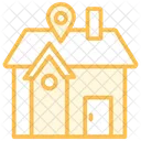 Home Location Duotone Line Icon Icon