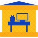 Home Office Remote Workspace Telecommuting Setup Icon