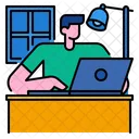 Home Schooling Home Laptop Icon