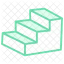 Home Stairs Duotone Line Icon Icon