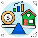 Home Vs Money Home Balance House Balance Icon