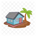 Home with palm tree  アイコン