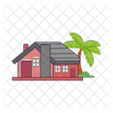 Home with  palm tree  アイコン
