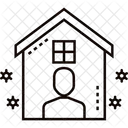 Home With Person In Quarantine Illustration  Icon