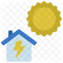 Home With Solar  Icon