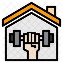 Dumbbell House Stay At Home Icon