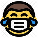 Alegria Do Homem Emoji Com Mascara Facial Emoji Ícone