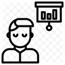 Homem Apresentacao Grafico De Barras Ícone
