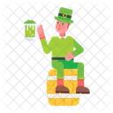 Homem Bebado Duende Bebado Bebendo Cerveja Ícone