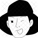 Homem Com Chapeu Bucket Ícone