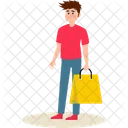 Homem Com Sacola De Compras Sacolas De Compras Venda Icon