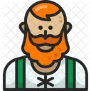 Homem Irlandes Personagem Barba Ícone