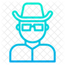Homem Homem Mascara Chapeu Ícone